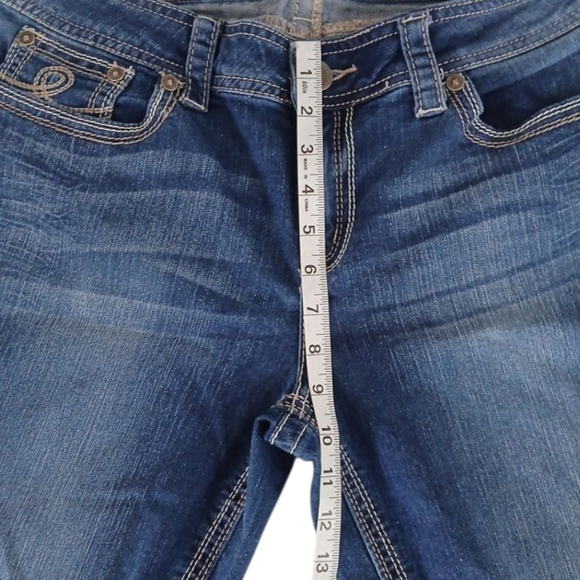 Seven7 Mid-Rise Blue Capri Jeans, Sz 16 - Picture 11 of 12